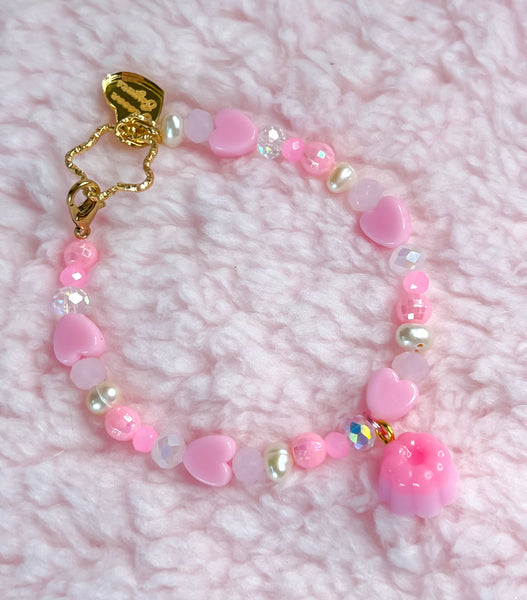 7.87 in. Pink Flan Bracelet