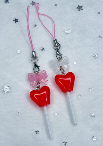 Heart Lollipop Phone Charm