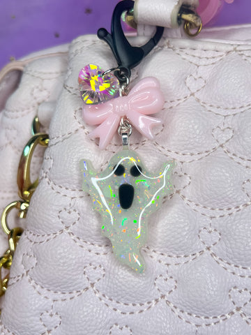 Ghost Bag Charm (Pink & Black)